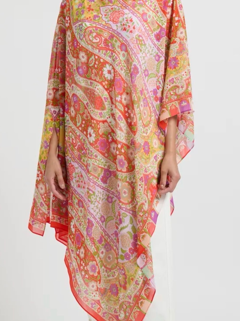 Womens Etro Milano Floral Silk Poncho NWT Made In Italy